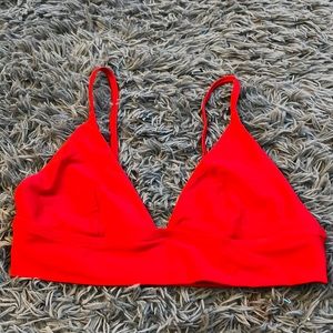 Aerie red triangle bikini top